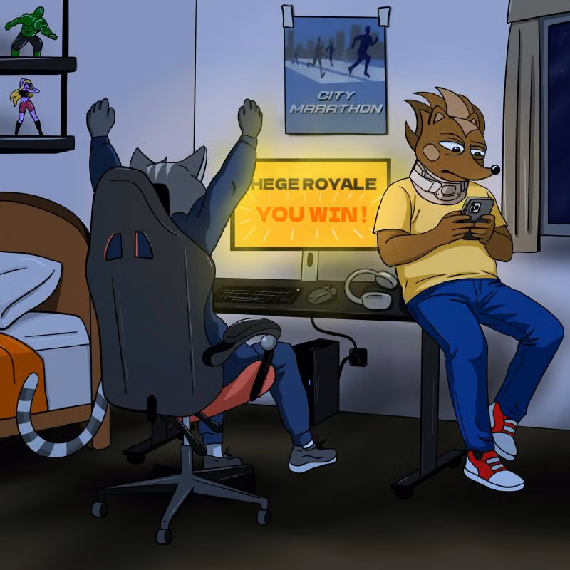 Hege and his mate hanging out, playing Hege Royale