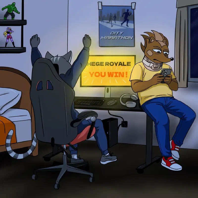 Hege and his mate hanging out, playing Hege Royale